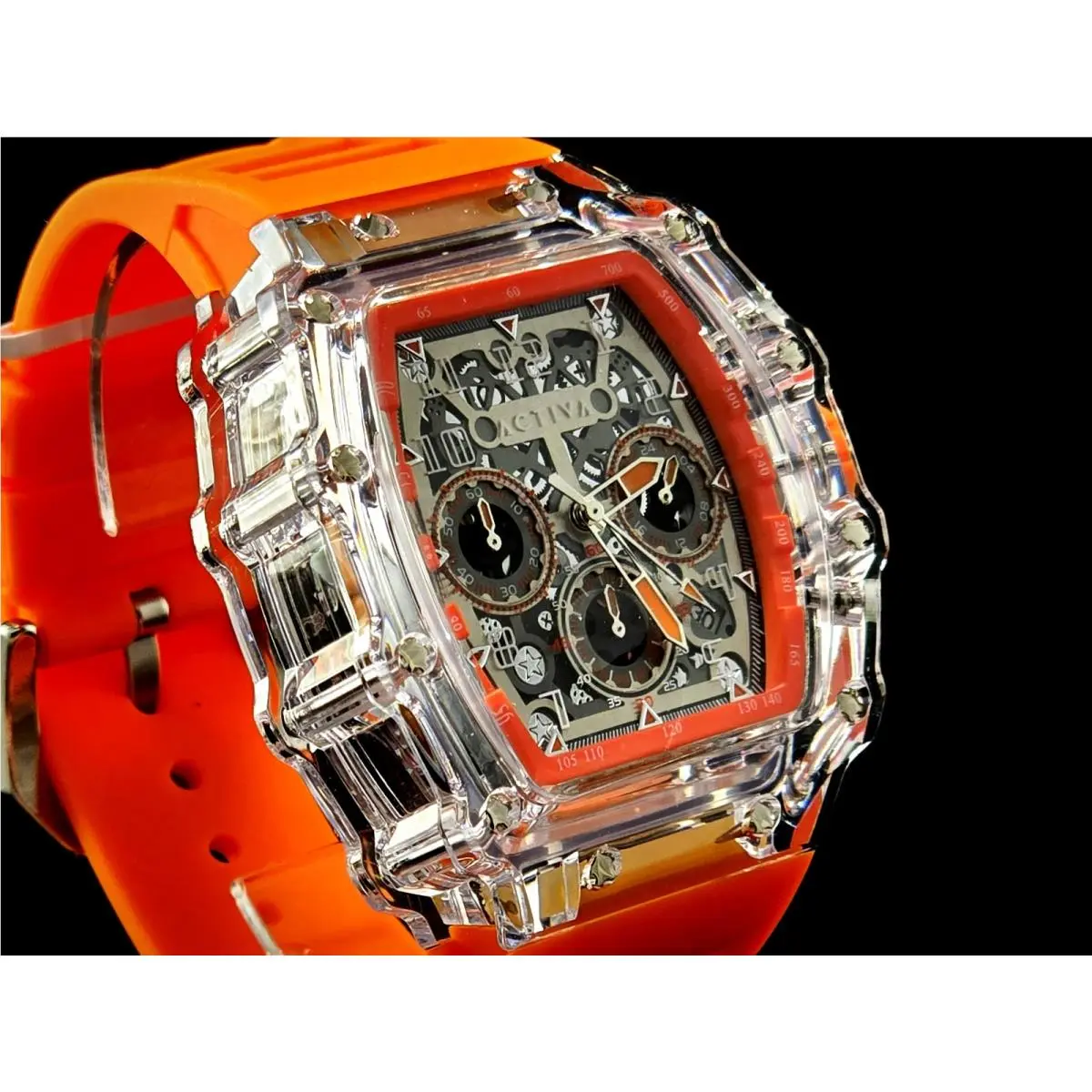 Activa X Invicta Men`s Watch w/ Skeleton Dial - 44.3mm Orange ACW2305-003