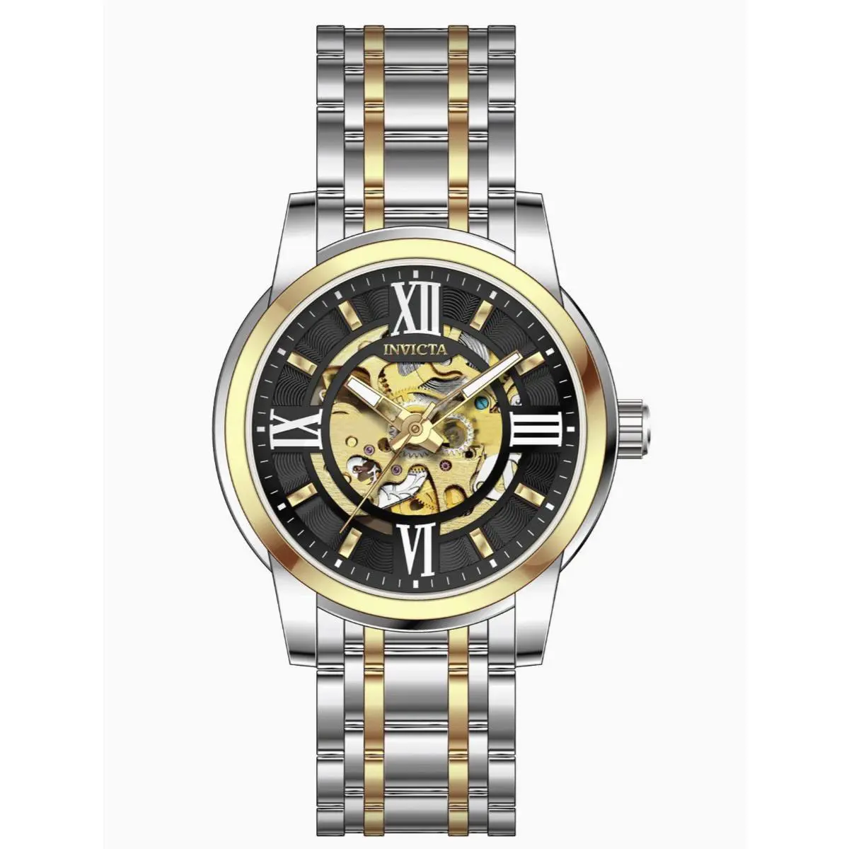 Invicta 69131 Objet D Art Automatic Skeleton Black TU Tone Steel Watch 41MM