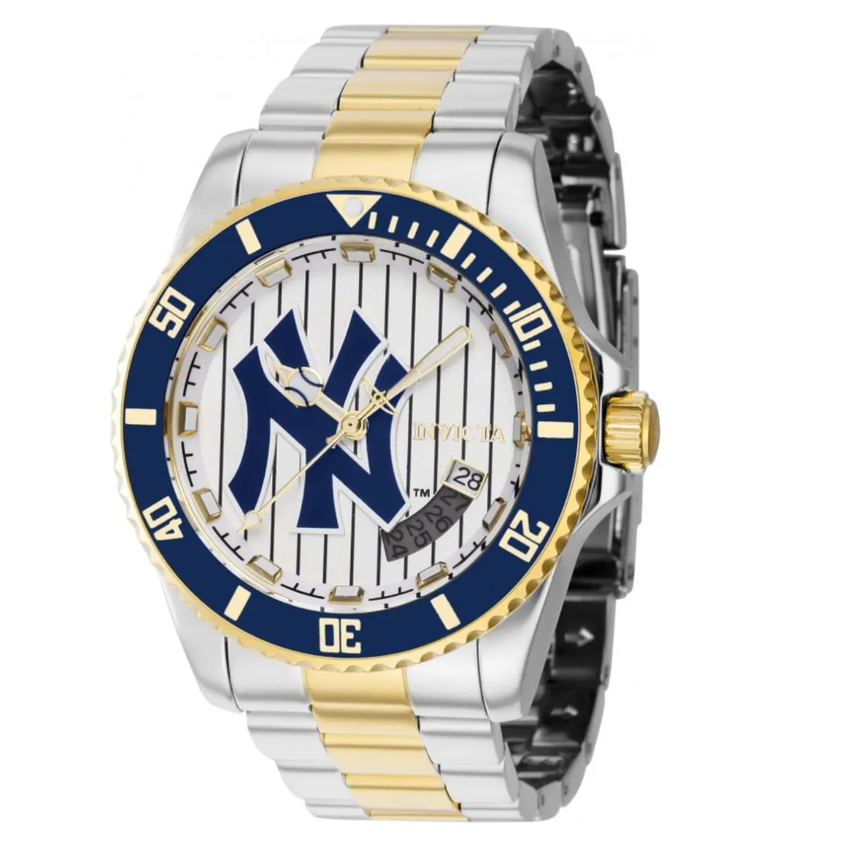 Invicta Mlb York NY Yankees Automatic Men`s 42mm Two Tone Gold Watch 42994