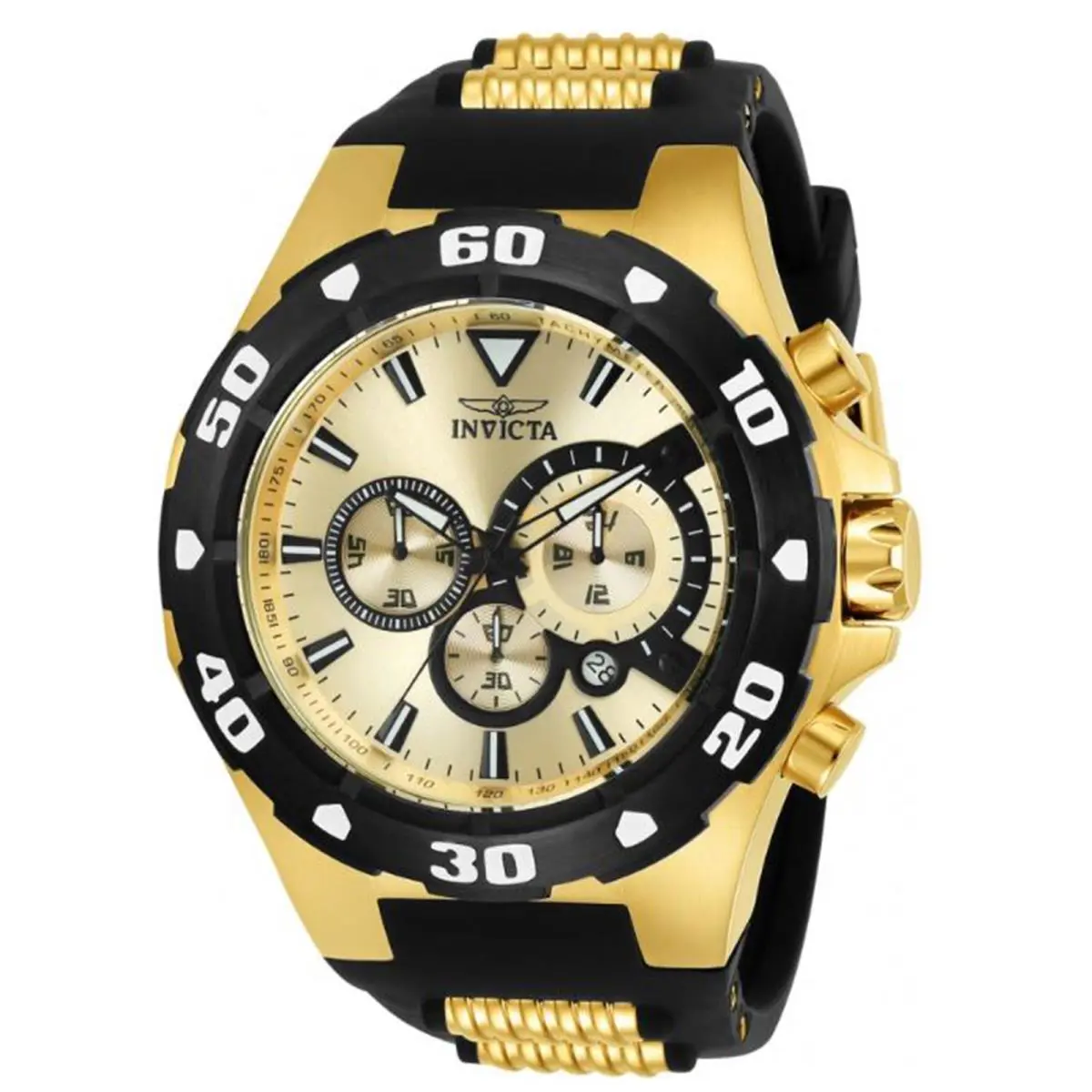 Invicta Men`s Pro Diver Quartz Stainless Steel and Silicone Casual Watch Colo