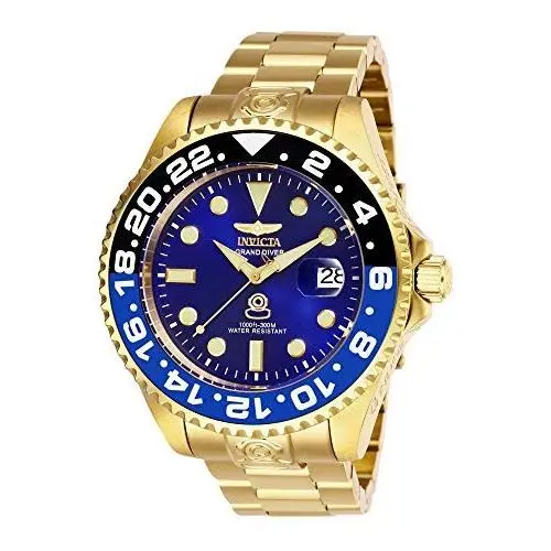 Invicta Men`s 27971 Pro Diver Automatic 47MM 3 Hand Blue Dial Gold Steel Watch