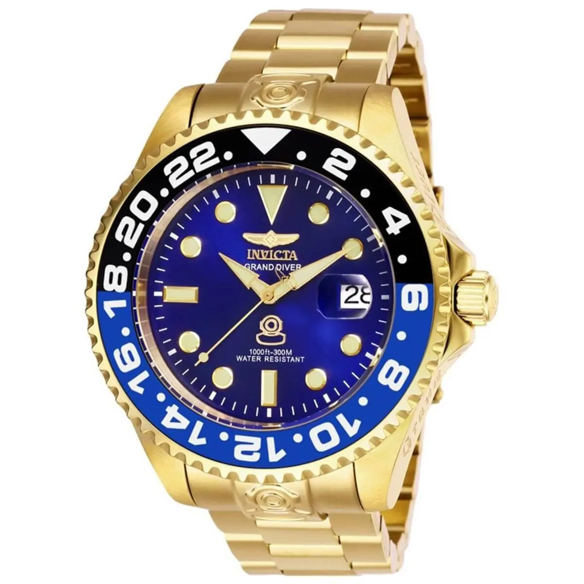 Men`s Watch Pro Diver Automatic Blue Dial Yellow Gold Bracelet 27971 by Invicta