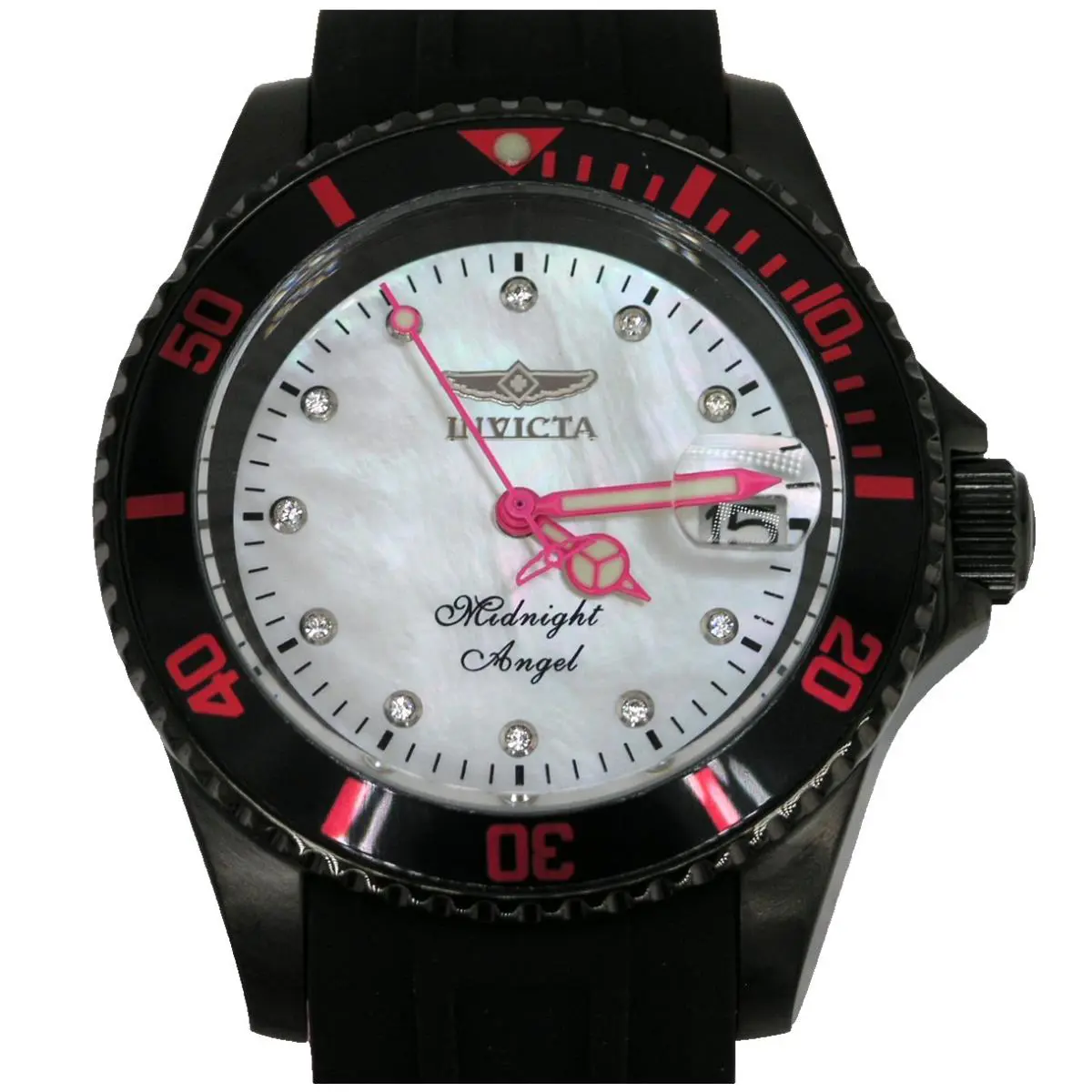 Invicta 23684 Midnight Angel Womens Automatic Diver White Mop 40MM Crystals
