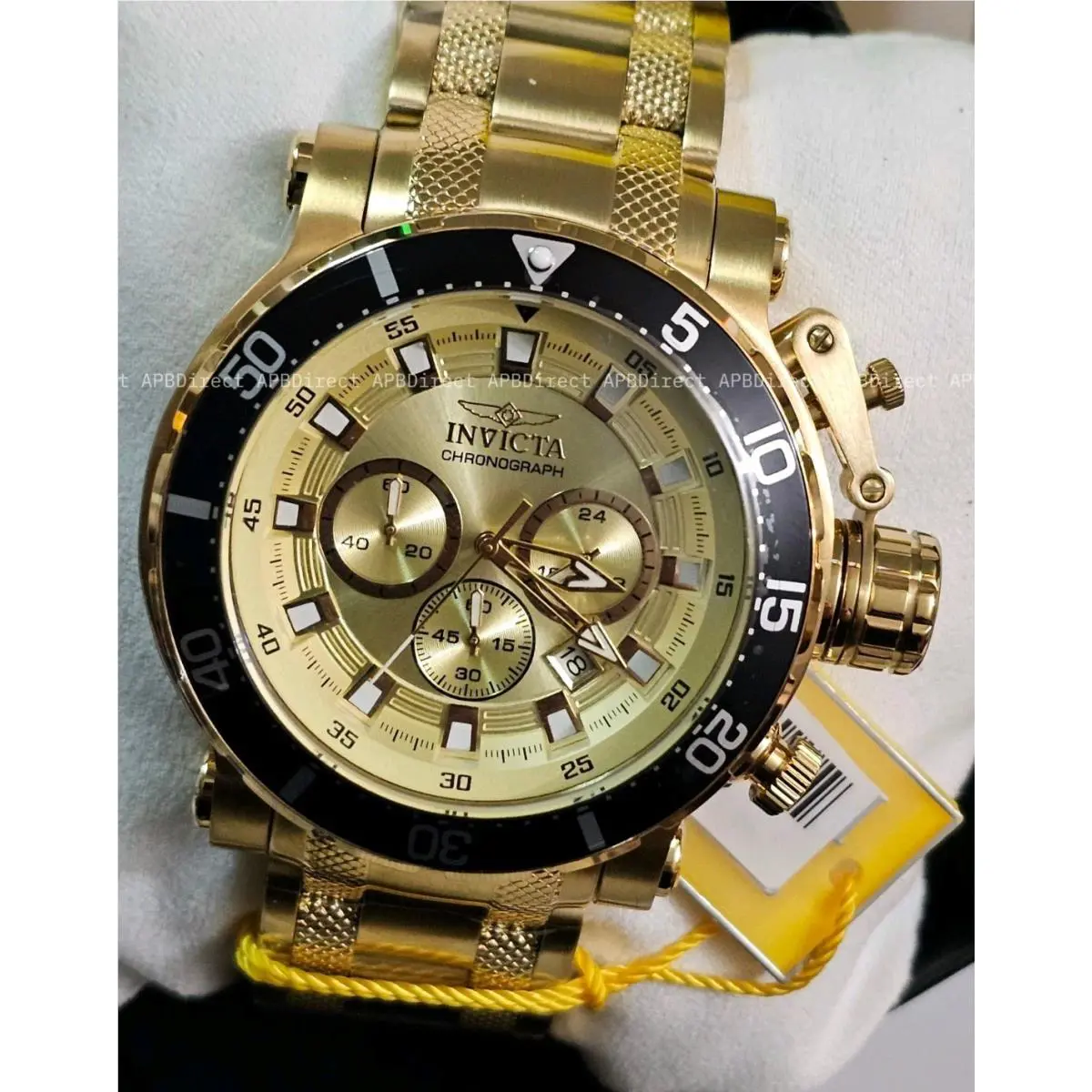 Invicta - Coalition Forces - Night Hawk Gold Plated Case Bracelet - Mens Watch