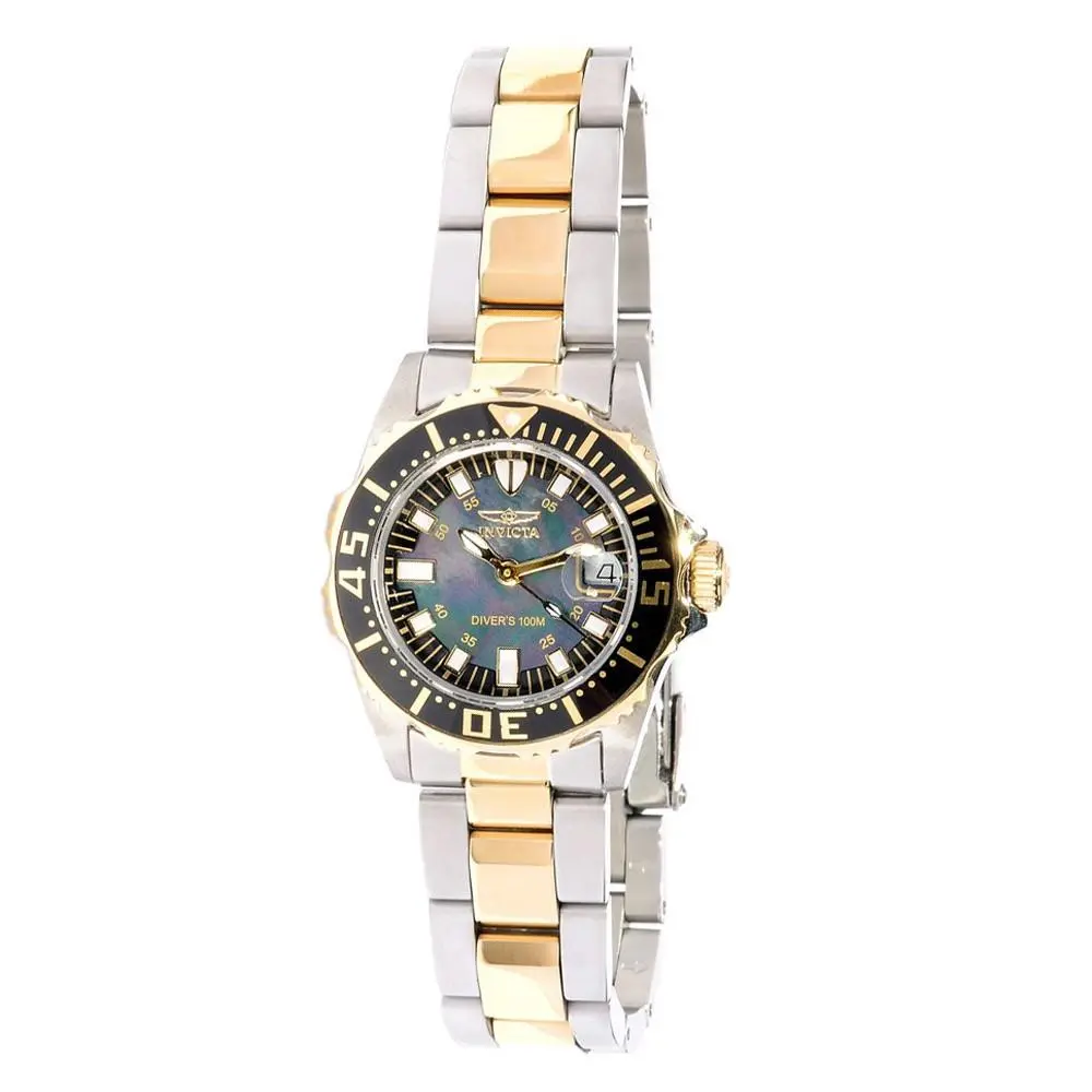 Women`s Watch Pro Diver Quartz Mop Dial Two Tone Steel Bracelet 2960 by Invicta