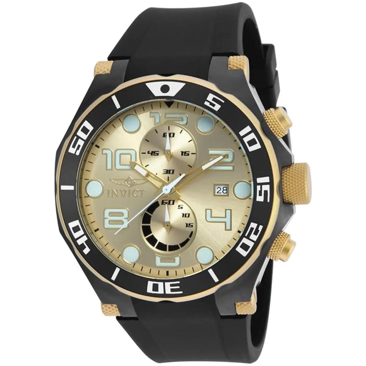 Invicta Men`s 17815 Pro Diver Two-tone Stainless Steel Watch with Black Band