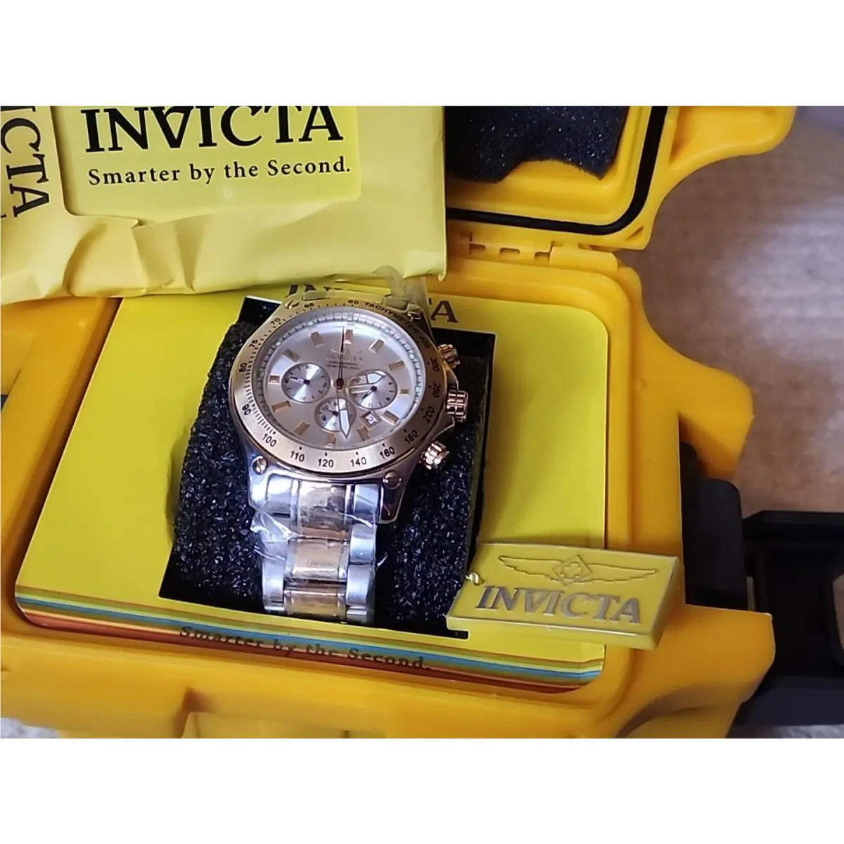 Nos Retired Invicta Watch Speedway Silver Model 5230 w Box Papers