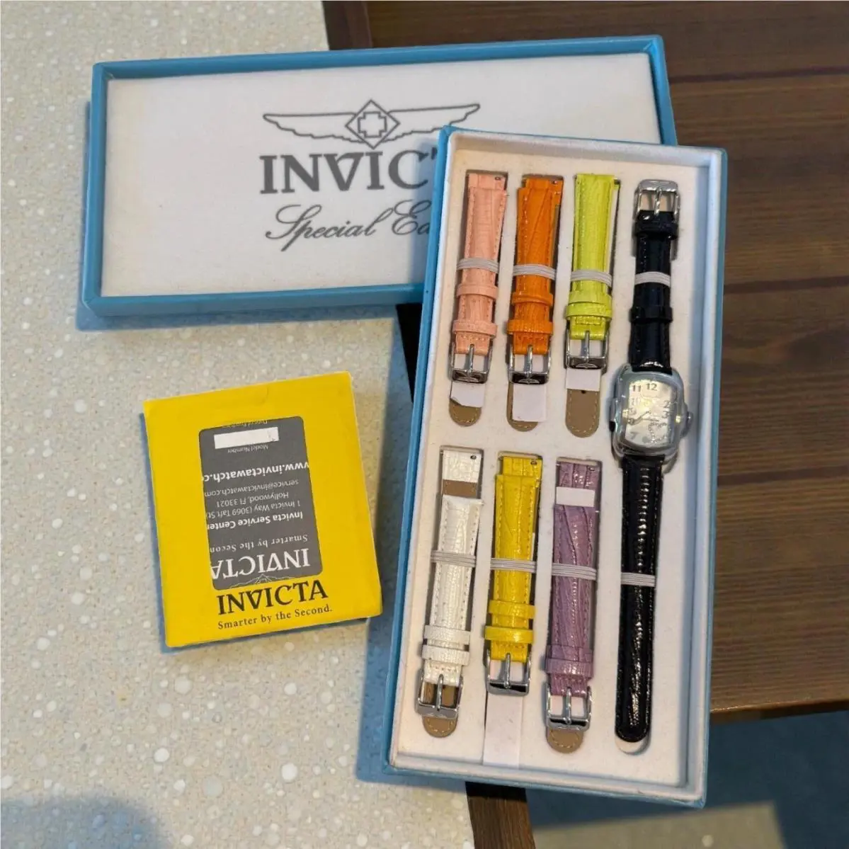 Invicta Lupah Special Edition Mop Dial Watch Set w/ 7 Bands Box