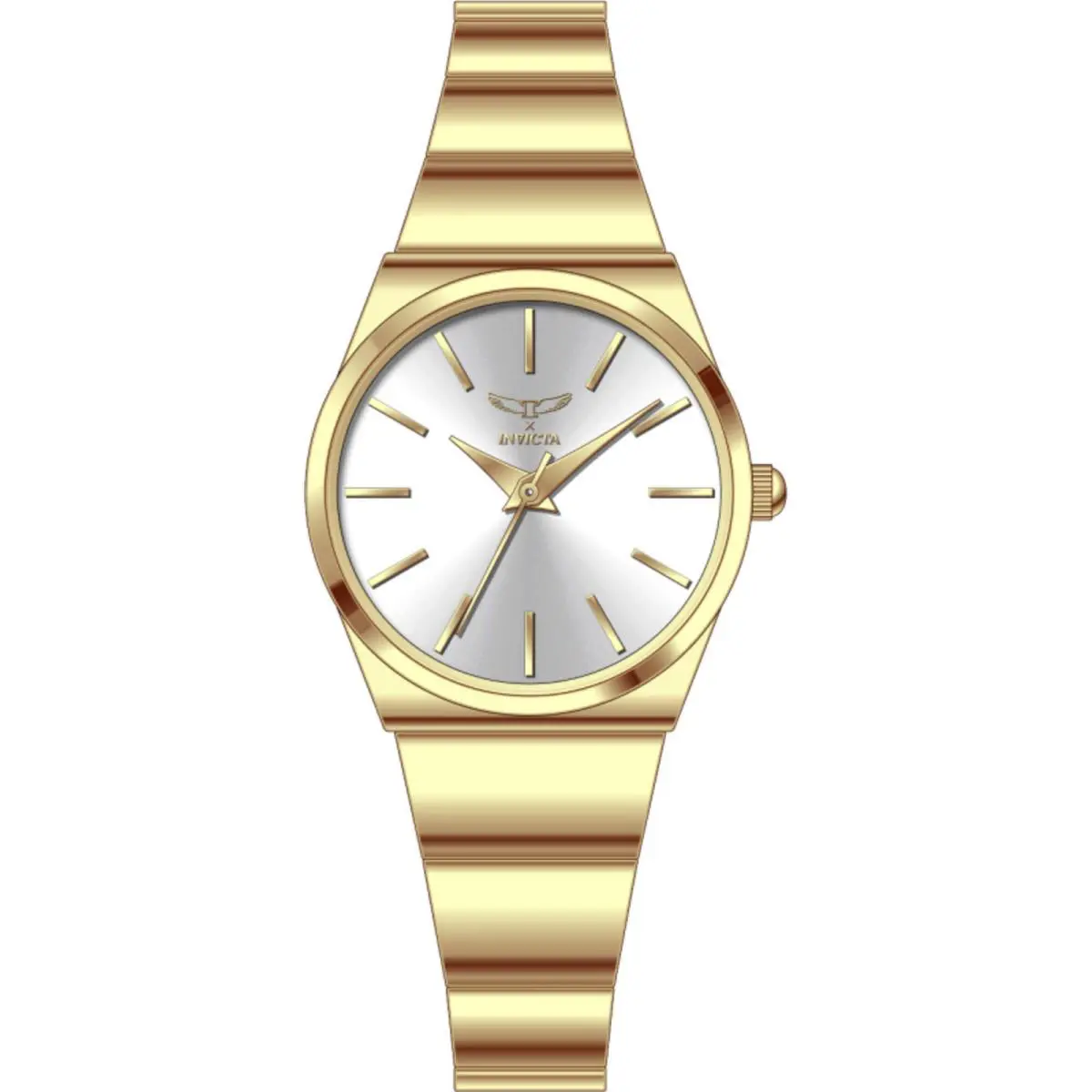 Invicta Celestial Lady 28mm Metal Gold White Dial Bracelet Watch 69044 - Dial: White, Band: Gold