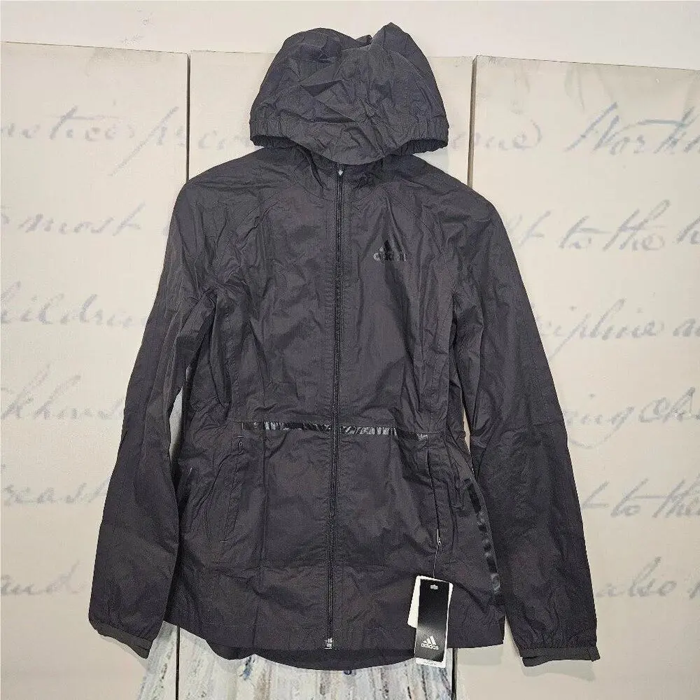Adidas Adizero Women`s Rain Jacket Size Medium Black