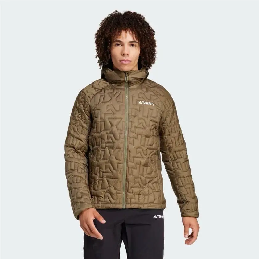Adidas Terrex Xperior Primaloft Loose Fill Insulated Hooded Jacket Navy Mens M