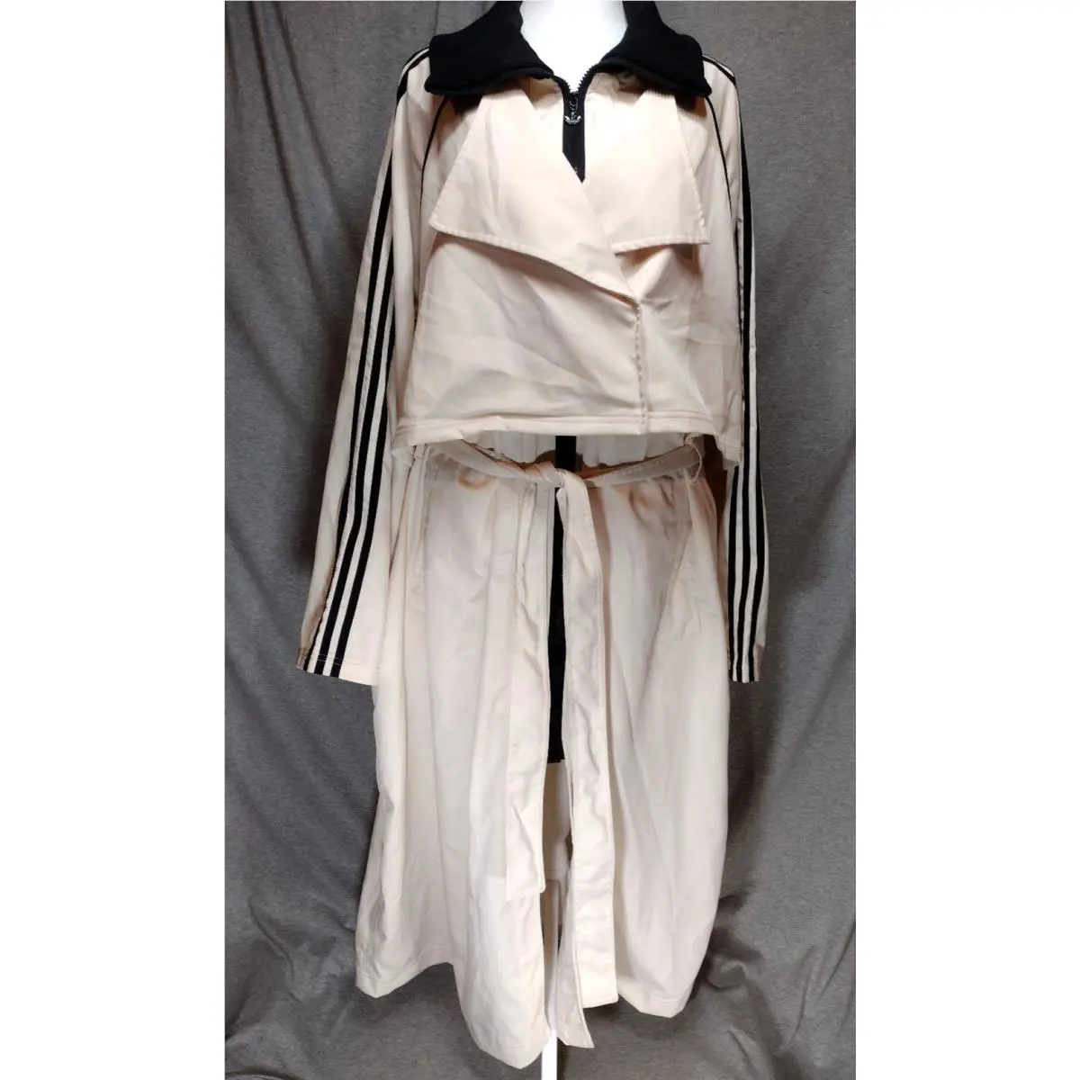 Adidas s Always Trench Coat Wonder White/black Womens 4X 2 pc