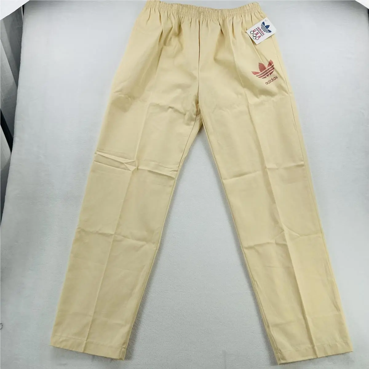 Vintage Adidas Pants Mens XL Yellow Usa Olympics Team Trefoil Lined Cotton 80s