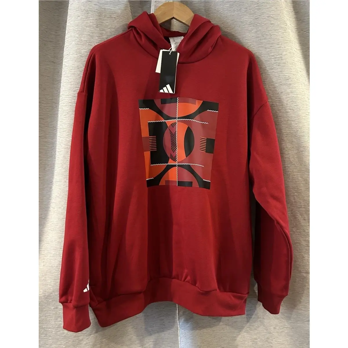 Adidas Indiana University Graphic Fleece Pullover Hoodie Size Large