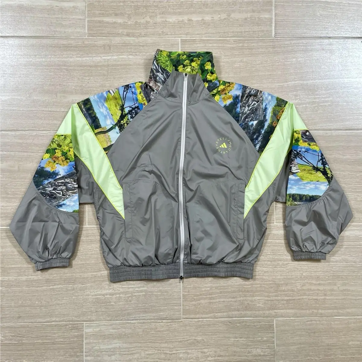 Women’s Size M Adidas By Stella Mccartney ‘earth Collage’ Woven Track Jacket