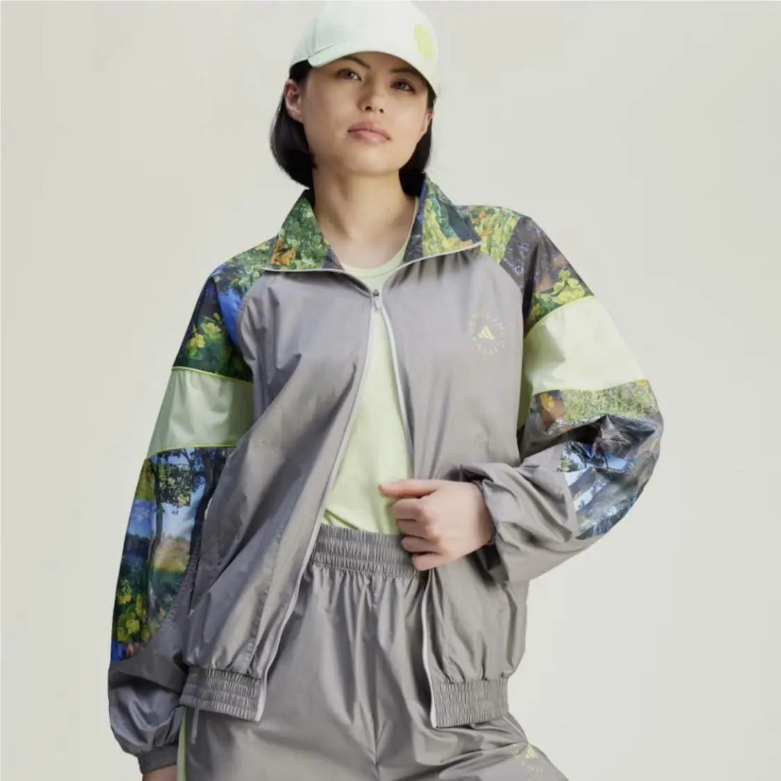 Adidas clothing - adidas By Stella McCartney ‘Earth Collage’ Woven Track Jacket - JG5793 - Gray 8