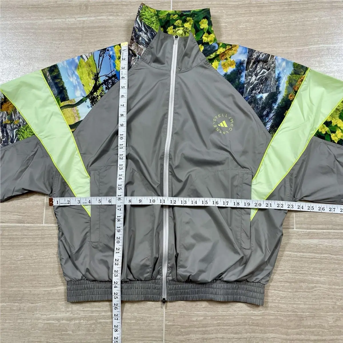 Adidas clothing - adidas By Stella McCartney ‘Earth Collage’ Woven Track Jacket - JG5793 - Gray 11