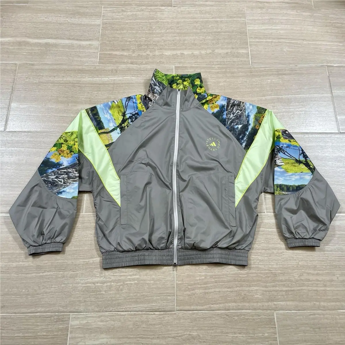 Adidas clothing - adidas By Stella McCartney ‘Earth Collage’ Woven Track Jacket - JG5793 - Gray 0