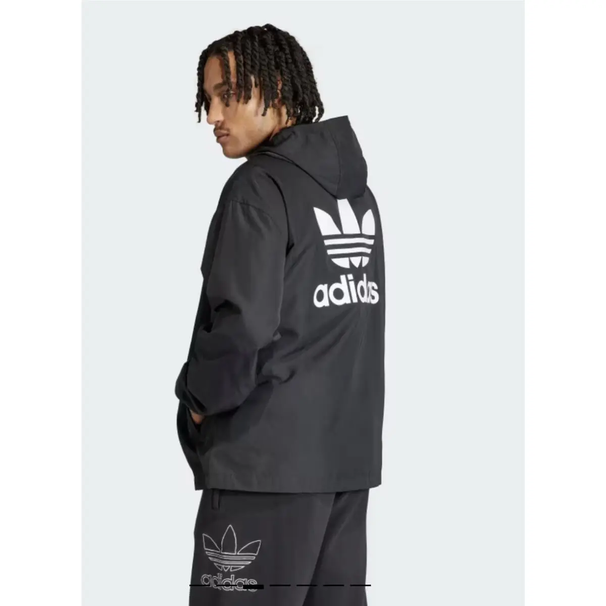 Adidas Trefoil WB IR9852 F Zip Blk Men’s Size Medium Loose Fit