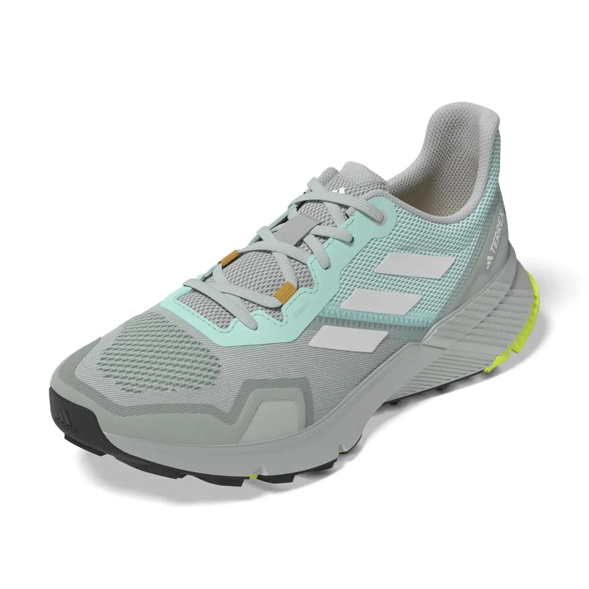 Size 7.5 W - Adidas Women`s Terrex Soulstride Sneaker - IE9043 - Semi Flash Aqua/Crystal White/Wonder Silver