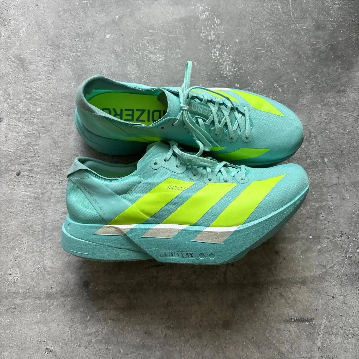 Adidas Adizero Adios Pro 4 Aqua Lucid Lemon Running Size US 10 UK 9.5 EU 44