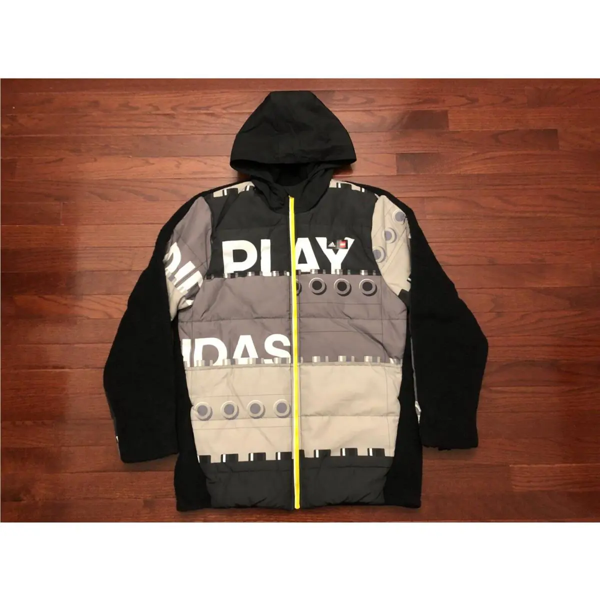 Kids Lego x Adidas Coat Jacket Youth XL Black Gray White Play Training