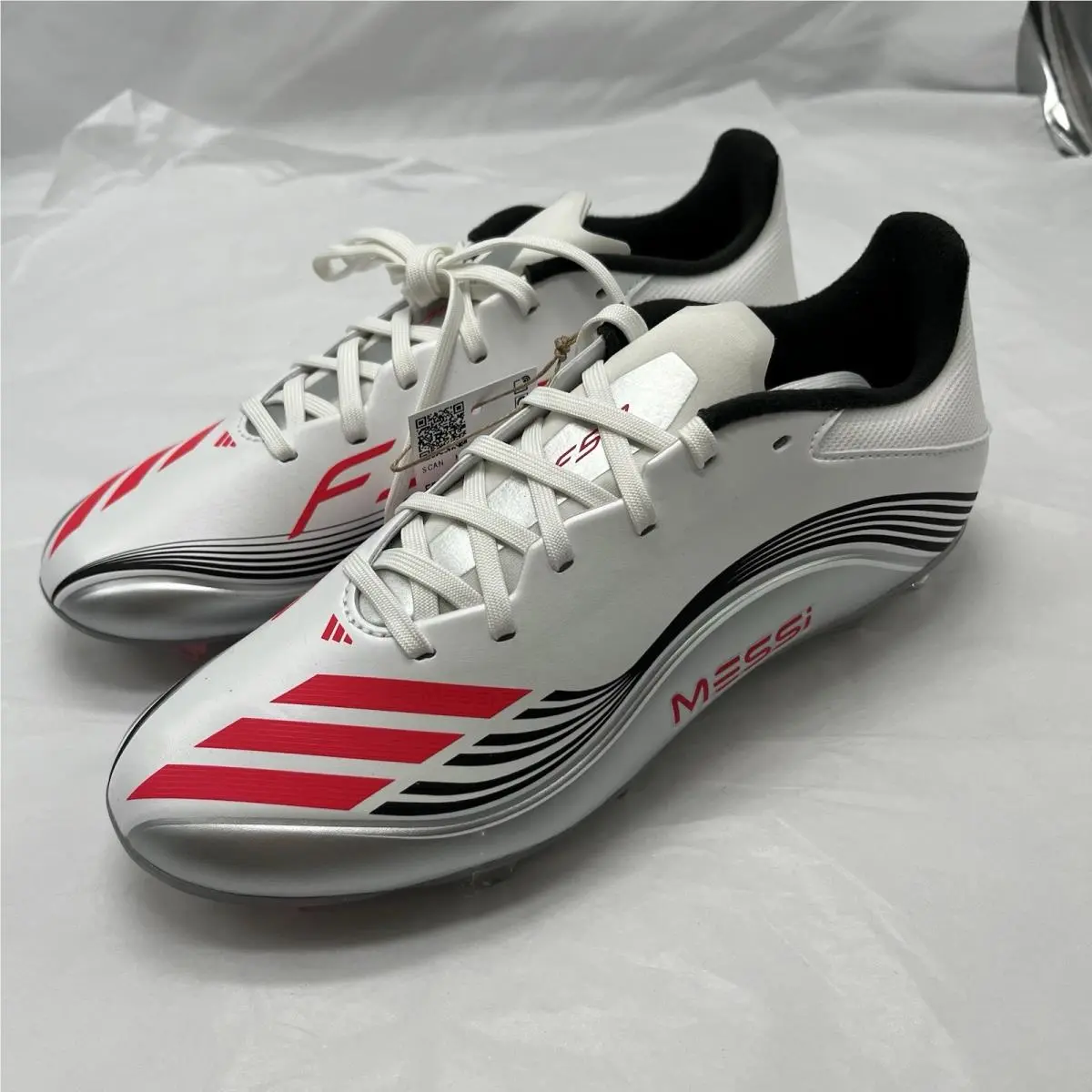 Adidas F50 Messi Elite FG Mens Soccer Cleats White Red JP5593 Mens 6.5/ 7.5 W