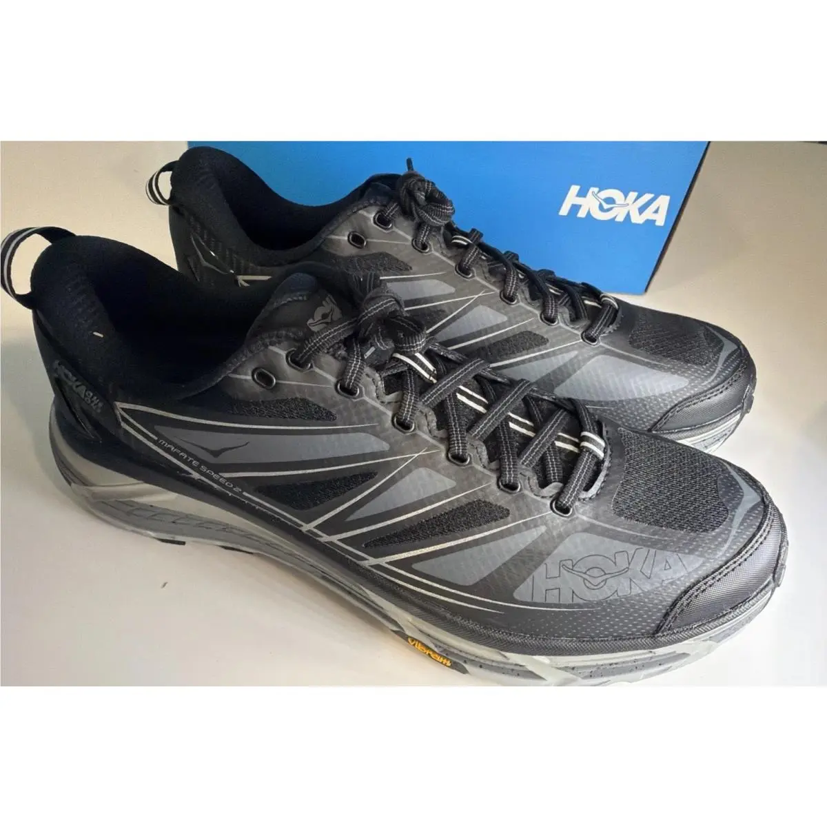 Hoka One One Mafate Speed 2 Black Castlerock 1126851/BCSTL Men’s Size 11.5