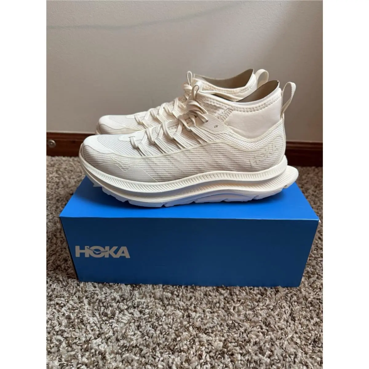 Hoka One One Kawana Mid Training Shoes Womens 9.5B Alabaster 1169290-ABST