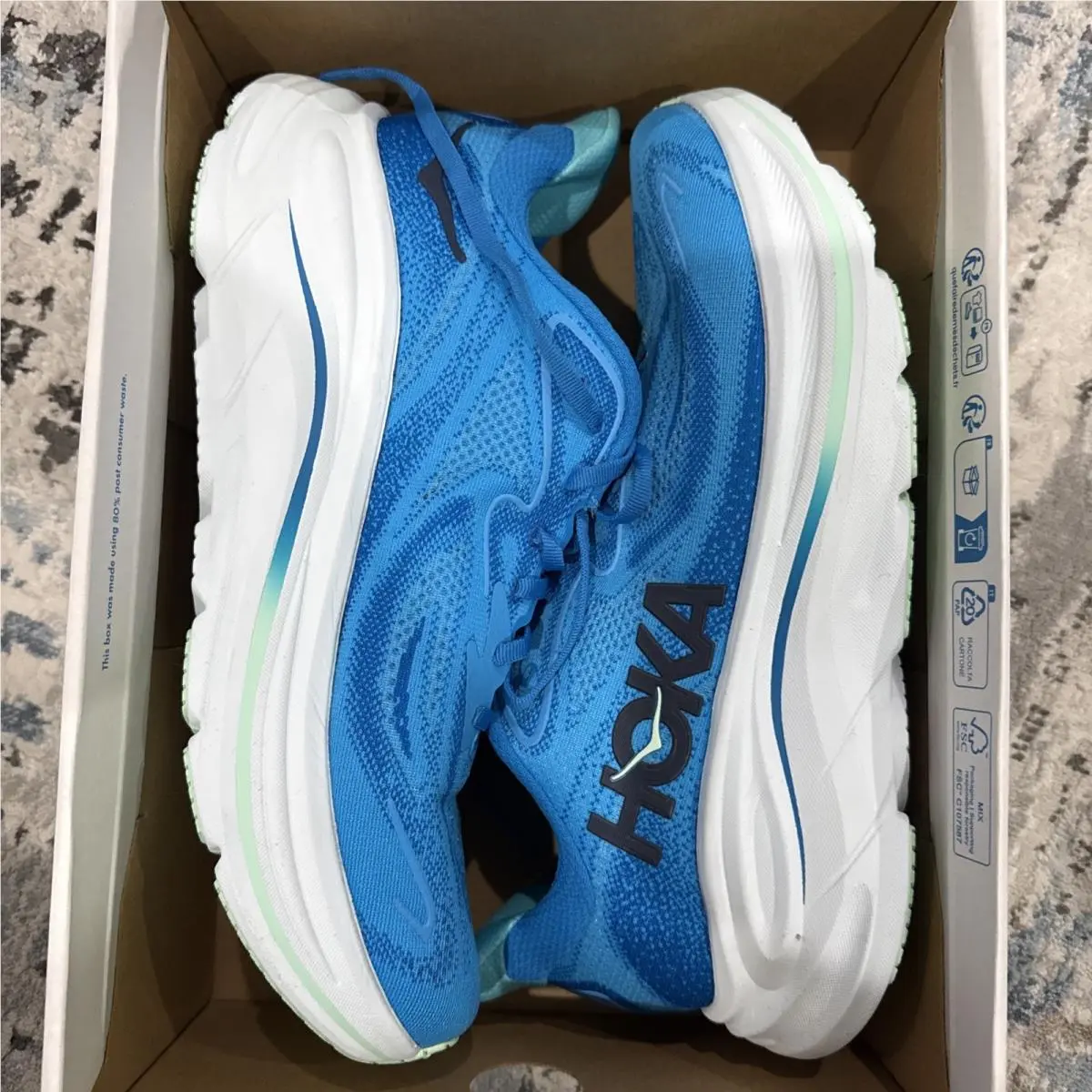 Hoka One One Clifton 10 1162030-HSK Sneaker Mens Sky Blu Road Running Shoe Sz10