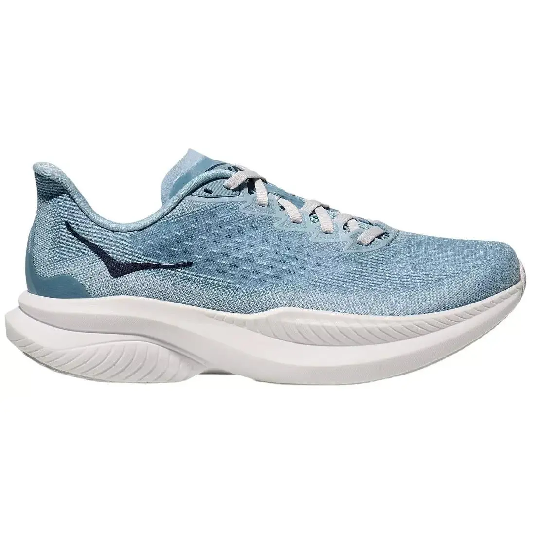 Hoka Women`s Mach 6 Running Shoes Drizzle/white Size 7.5B