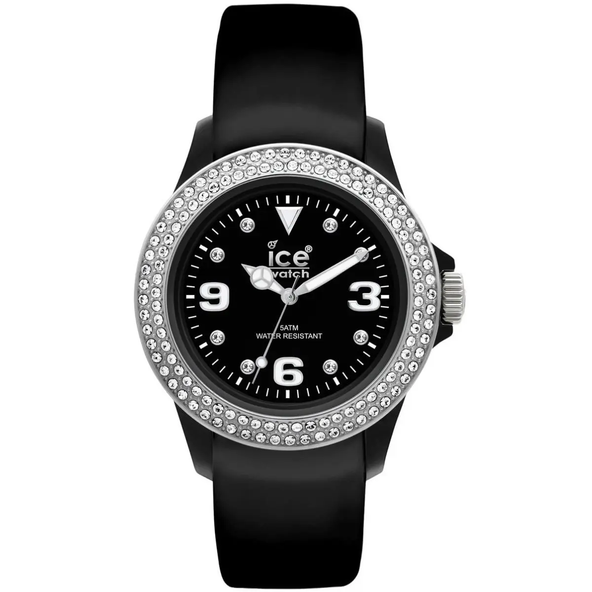 Ice-watch Stone Tycoon Swarovski Black Leather Unisex Watch ST.BS.U.L.10