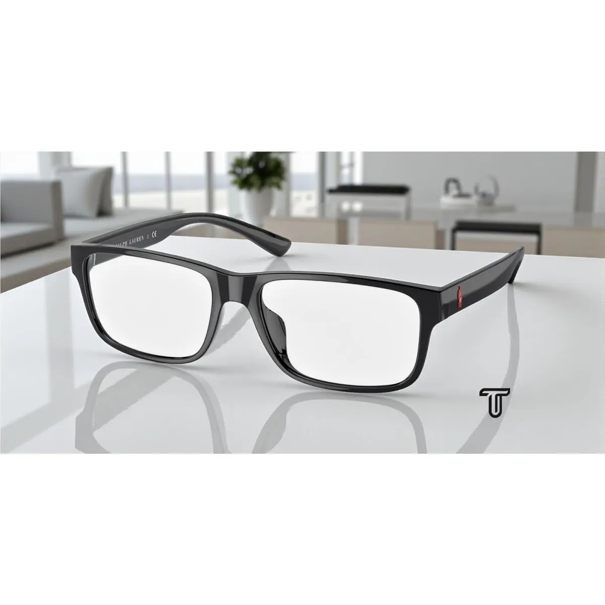 Ralph Lauren Polo PH2237U 5523 Shiny Black Demo Lens 55 mm Men`s Eyeglasses