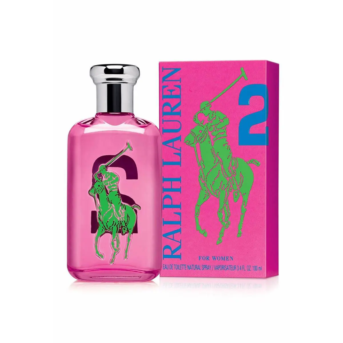Ralph Lauren Polo Big Pony Eau de Toilette Spray For Women No.2 Pink 3.4 OZ