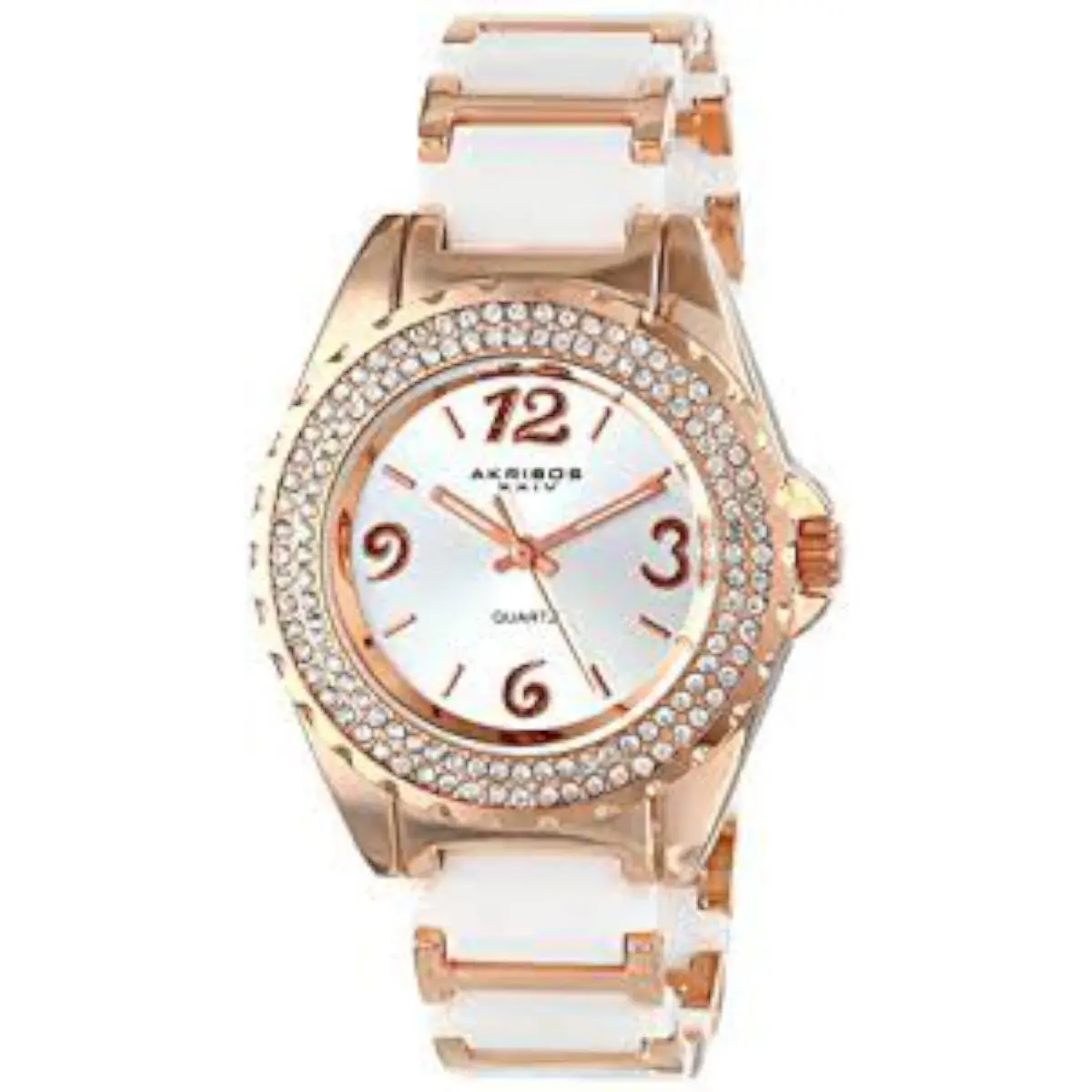 Akribos Xxiv AK514WTR Womens Ceramic Analog Display Japanese Quartz Watch