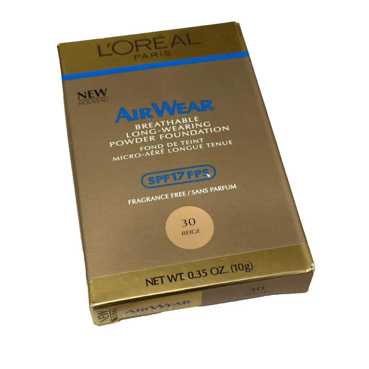 L`oreal Airwear Breathable Long Wearing Powder Foundation Shade 30 Beige