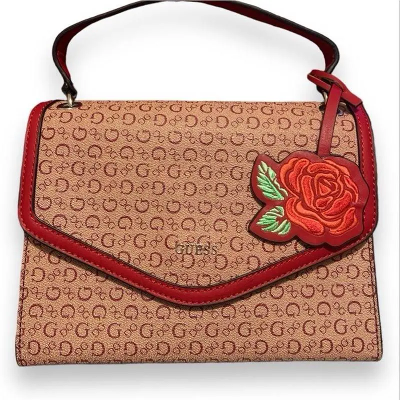 Guess Valentines Red Signature Special Edition Red Multi Andove Crossbodyhandbag