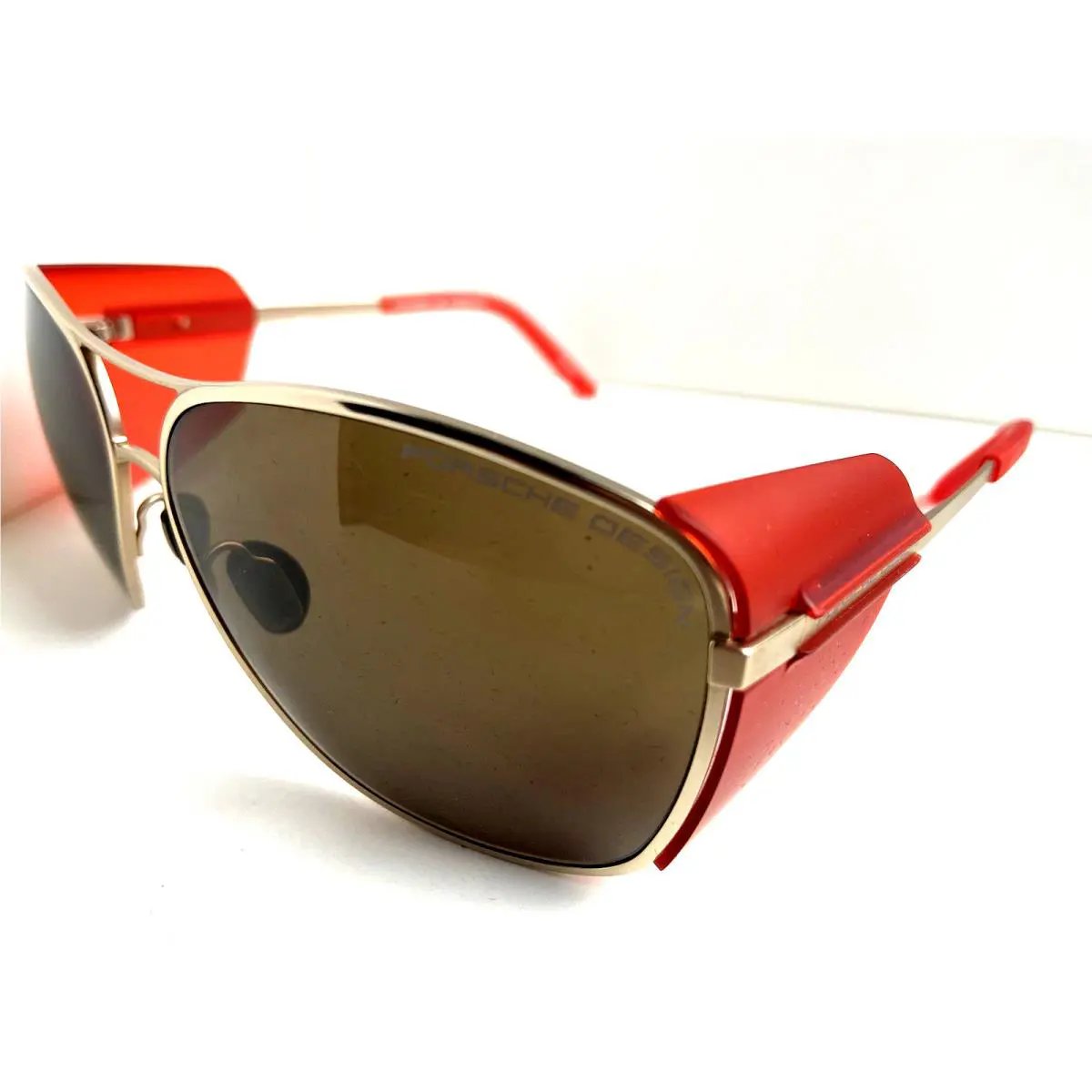 Porsche Design P 8600 B Titanium Oversized Men`s Women`s Silver/red Sunglasses
