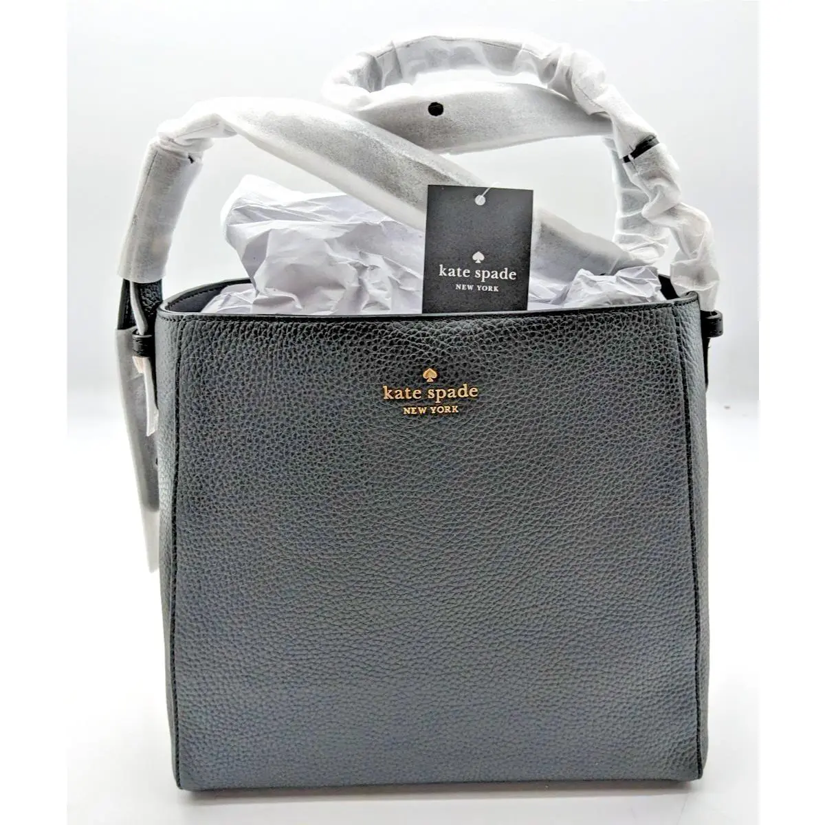 Kate Spade Pebbled Leather Juliette Medium Bucket Shoulder Bag Black