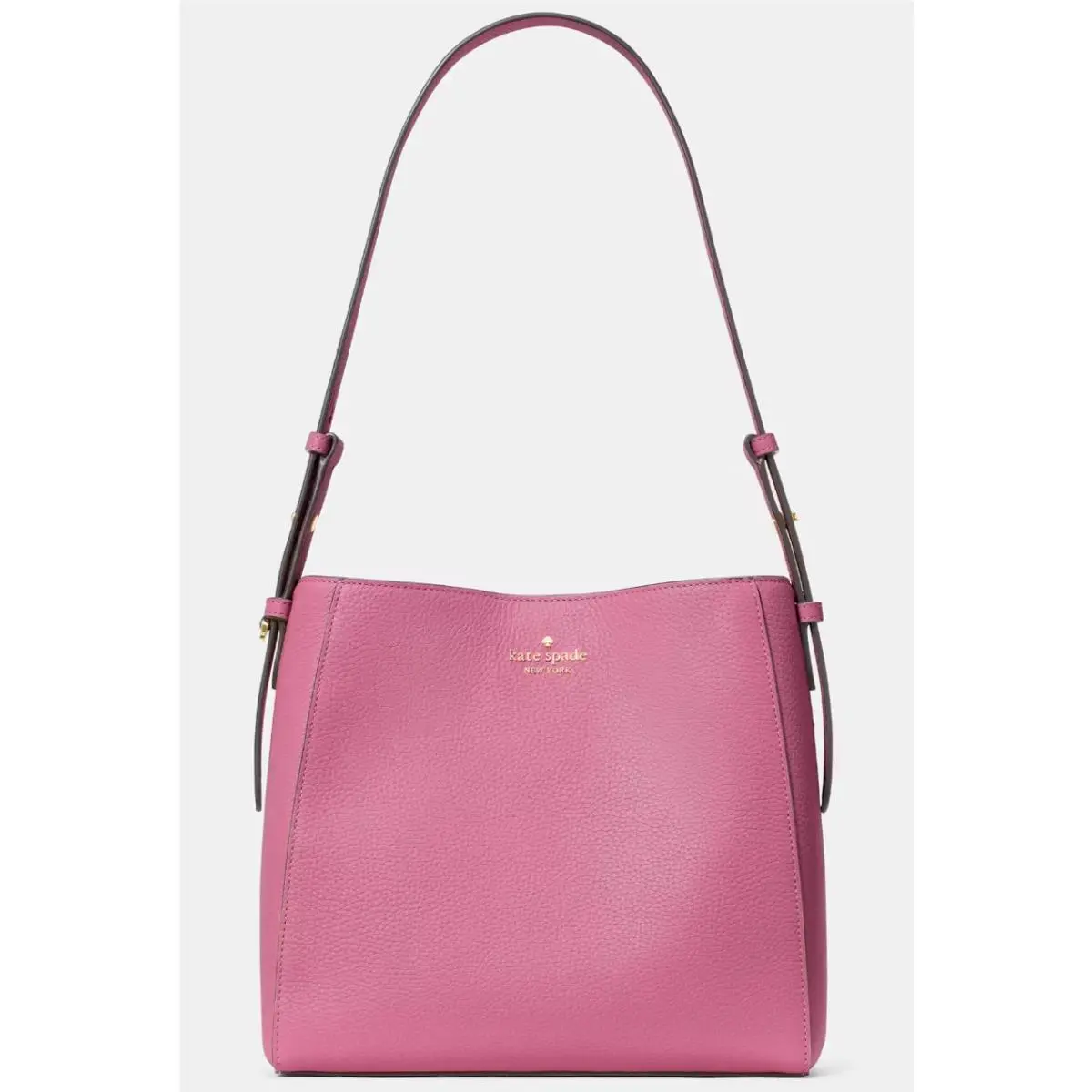 Kate Spade Juliette Beige Pebbled Leather Medium Bucket Bag KM546 Purse