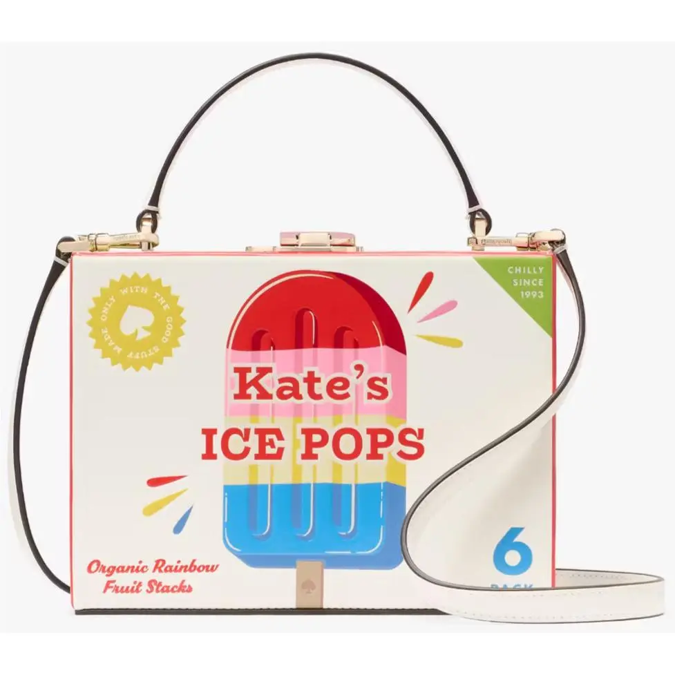Kate Spade 3D Ivory Leather Crossbody Bag Snack Bar Popsicle KL040