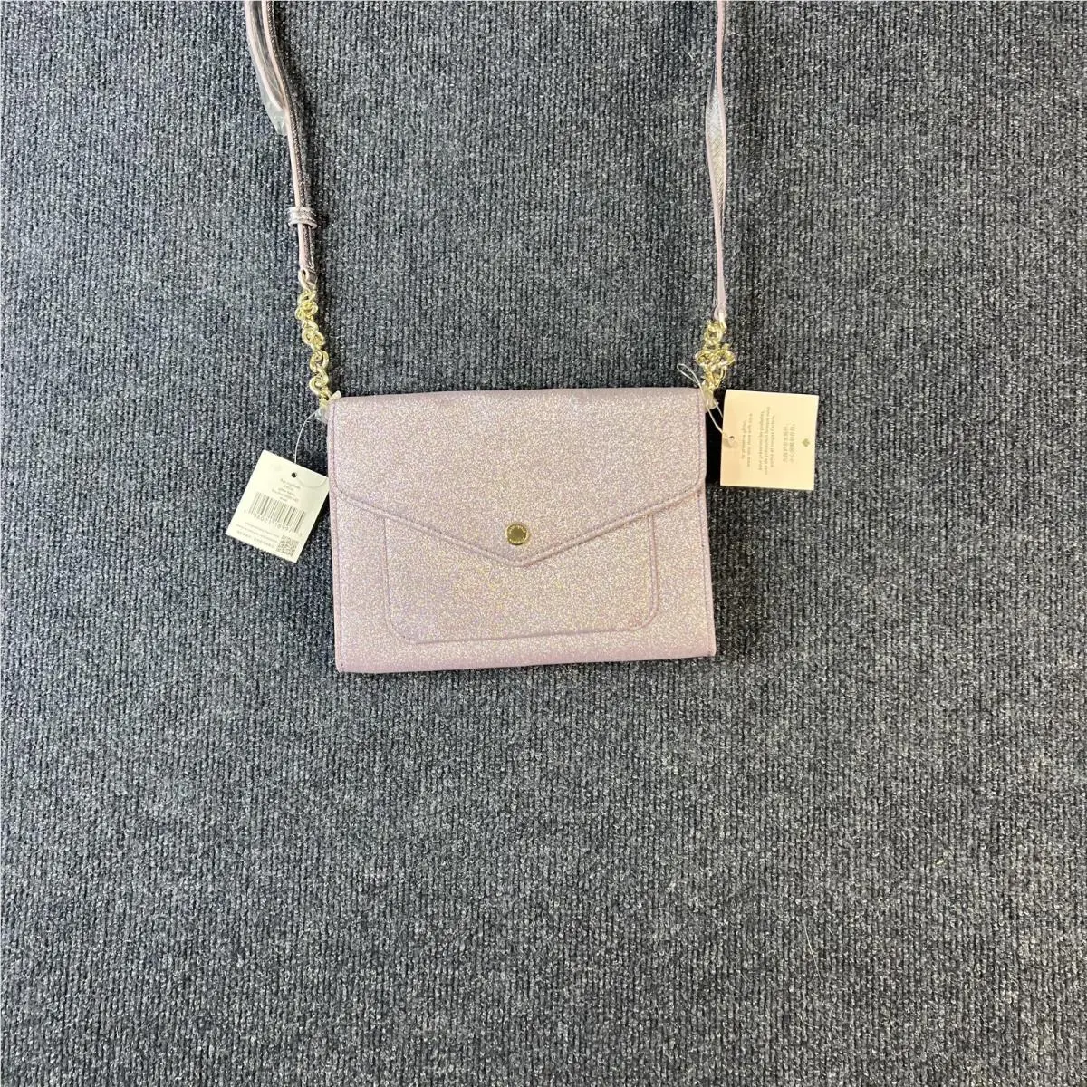 Tinsel Flap Glitter Crossbody Bag Womens Pink Envelope Clutch Purse by Kate Spade