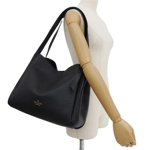 Knott Large Carryall Bag Black Pebbled Leather Purse KM663 by Kate Spade