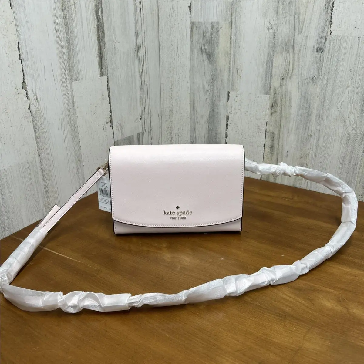 Kate Spade Carson Saffiano Leather Convertible Crossbody Shoulder Bag Light Pink