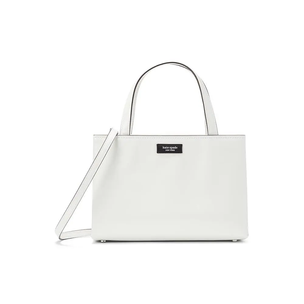 Kate Spade Sam Icon Leather Small Crossbody Tote Bag True White K8818