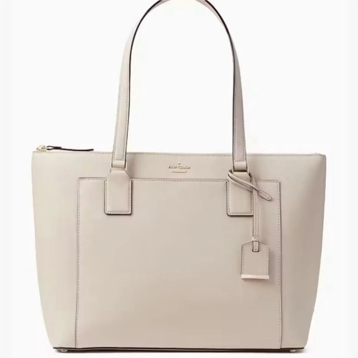 Kate Spade Cameron Street Audrey Leather Tote Tan Cream Large Office