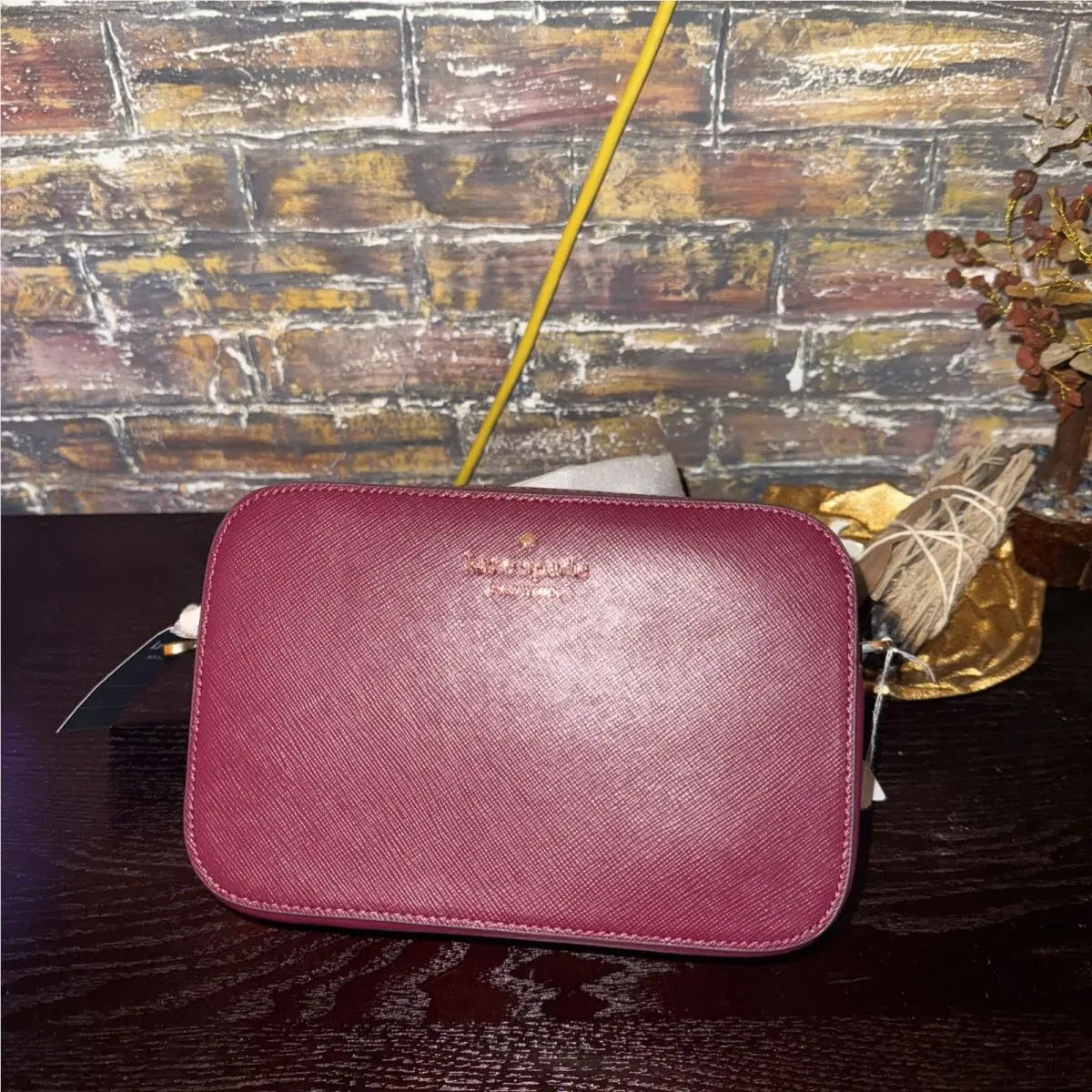 New Kate Spade Madison Mini Camera Bag Saffiano Leather Blackberry