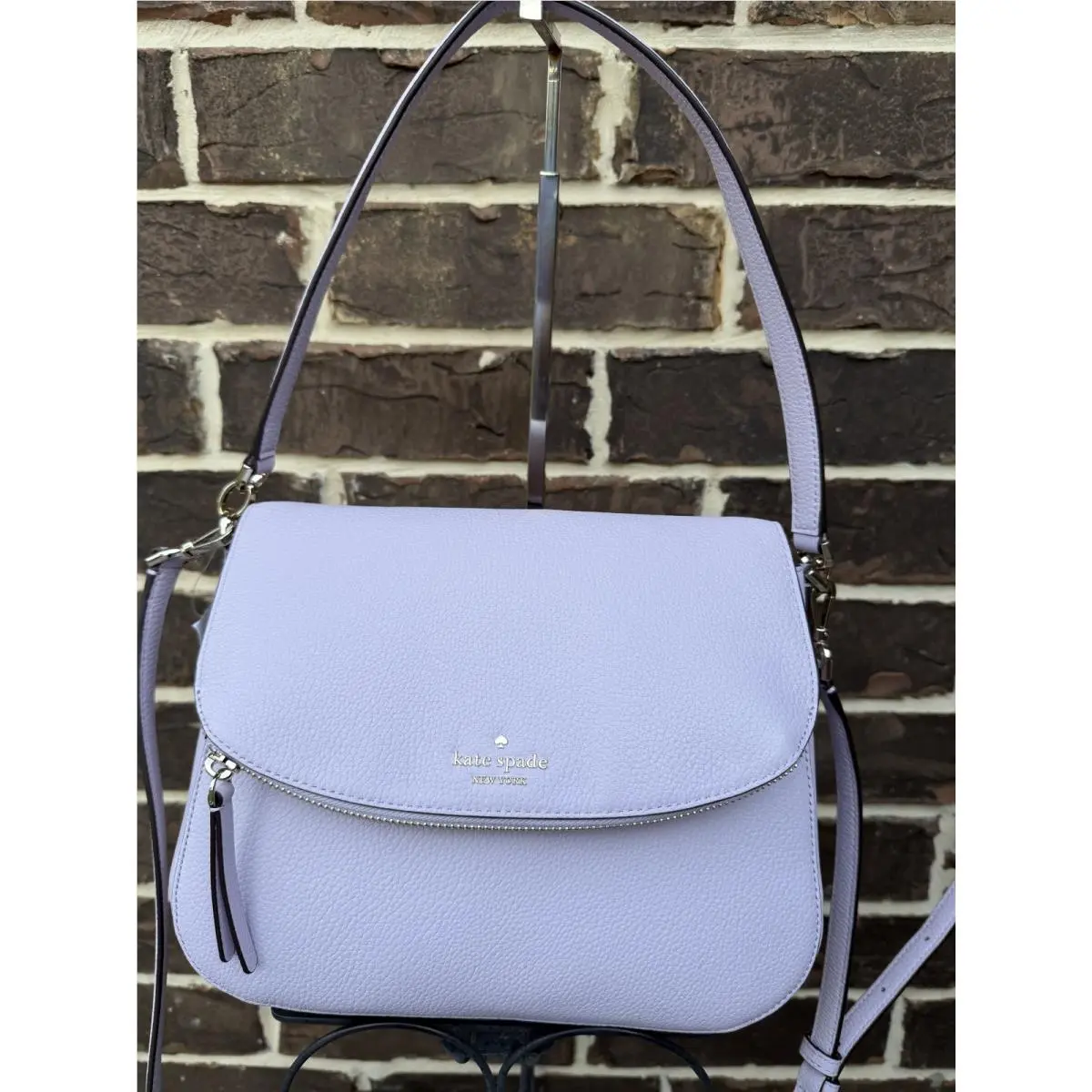 Kate Spade Jackson Medium Flap Shoulder Bag KG114 Violet Light Purple