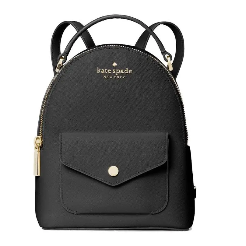 Kate Spade Schuyler Mini Black Saffiano Pvc Leather Backpack Bag Purse Bag - Exterior: Black, Lining: Black