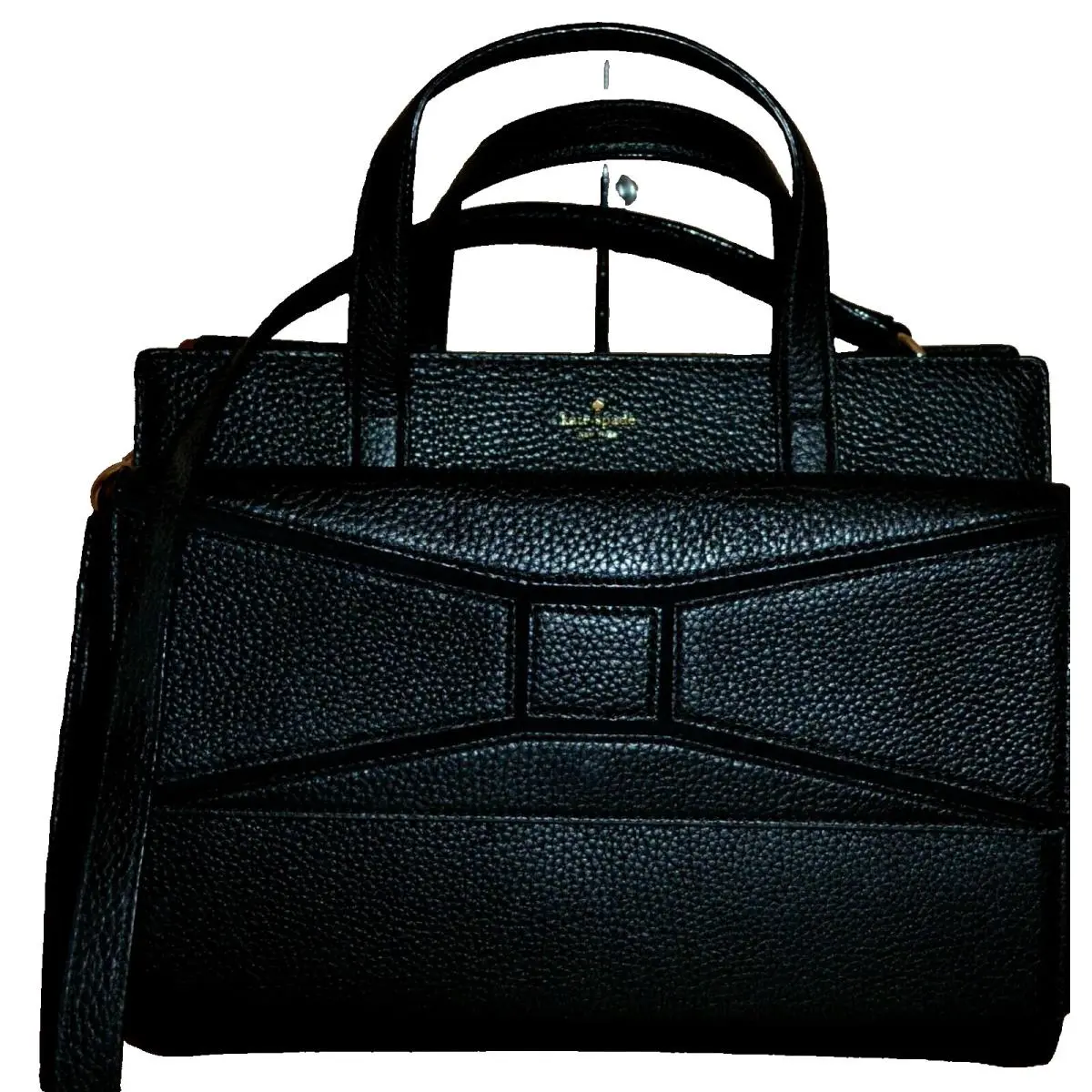 Kate Spade New York Chantal Bridge Place Pebbled Leather Satchel Black